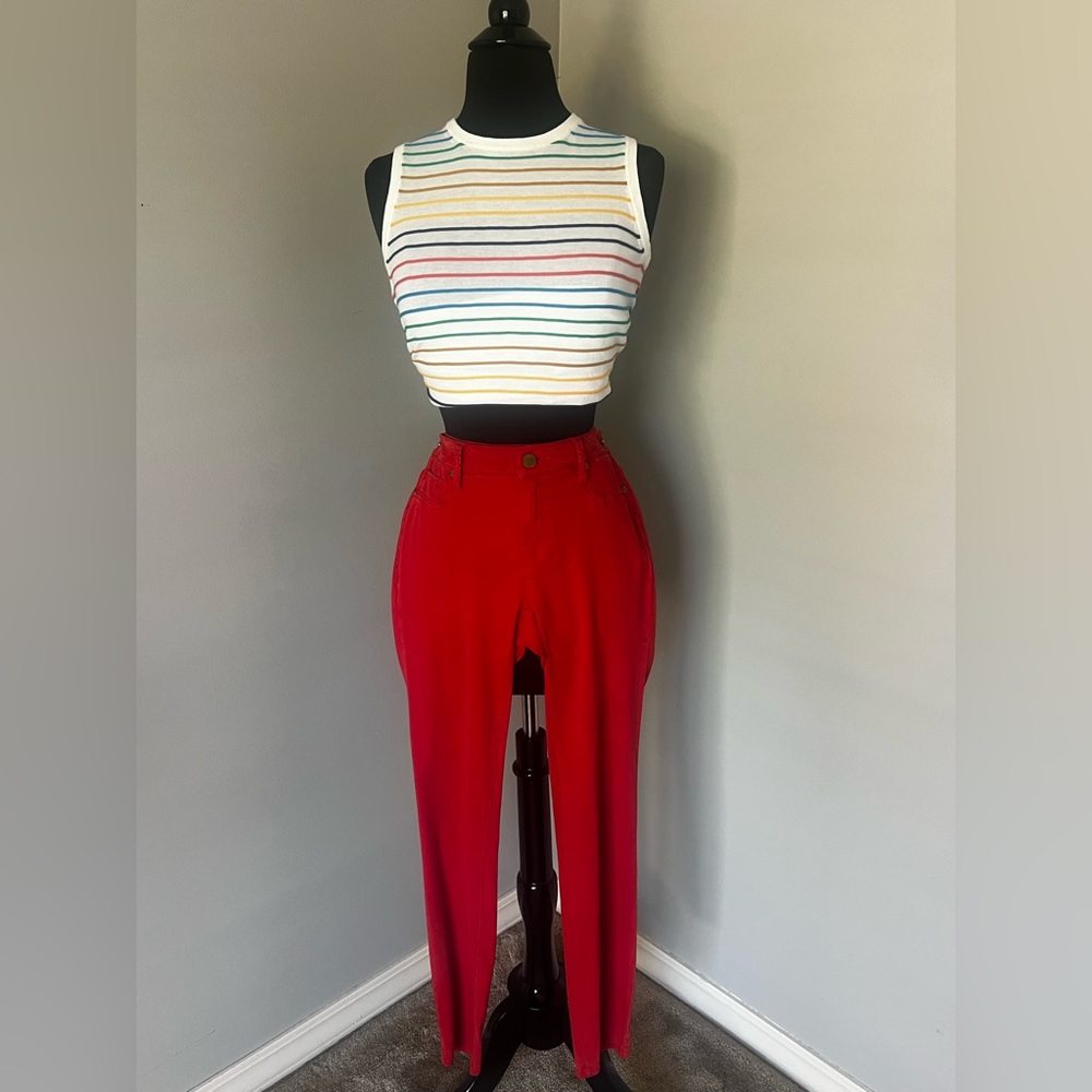 Genetic Denim Red Stretch Cropped ‘Shane’ Jean